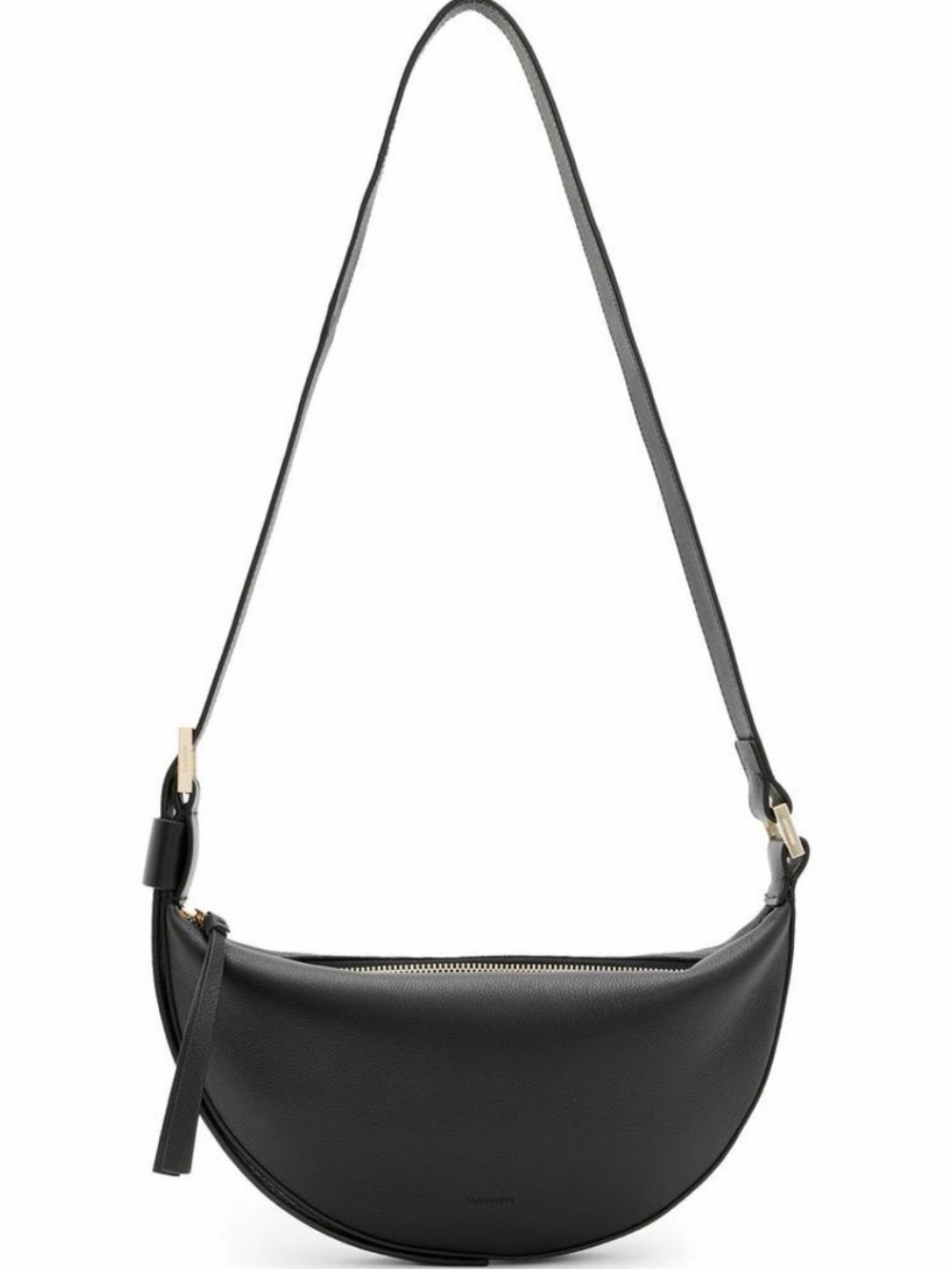 AllSaints Black Pebbled Leather Pouch - Picture 5 of 7